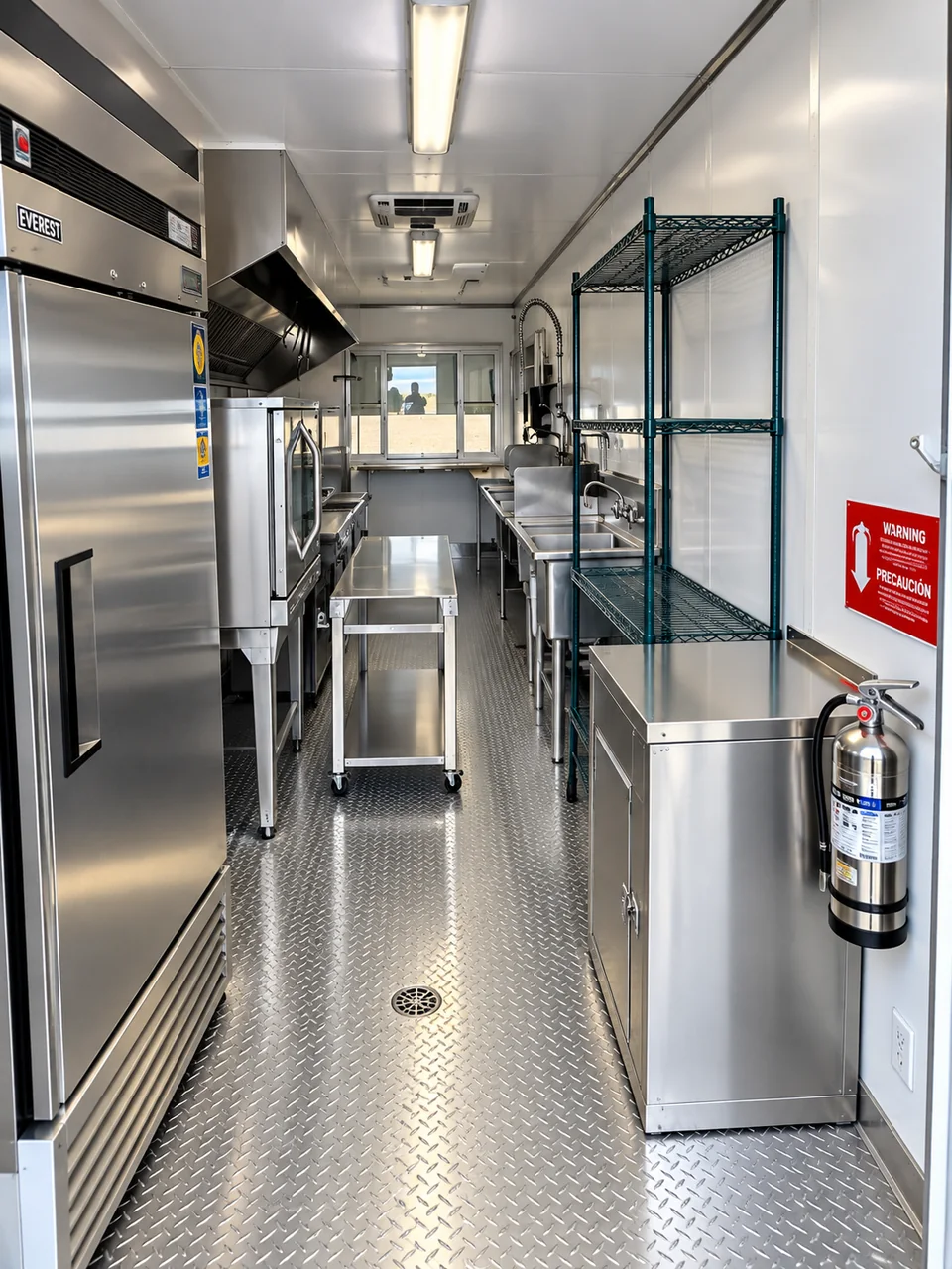 24ft Mobile Kitchen: Mobile commercial kitchen entry view