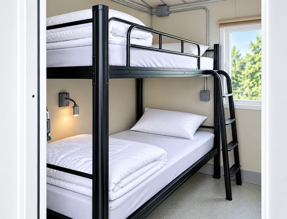 20ft Accommodation (Contractor): 20ft accommodation unit bunk bed interior